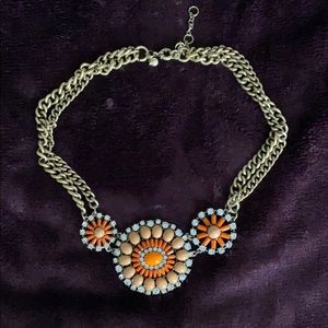 J Crew Starburst Necklace in Brass and Enamel